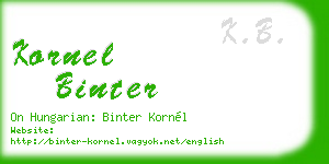 kornel binter business card