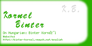 kornel binter business card